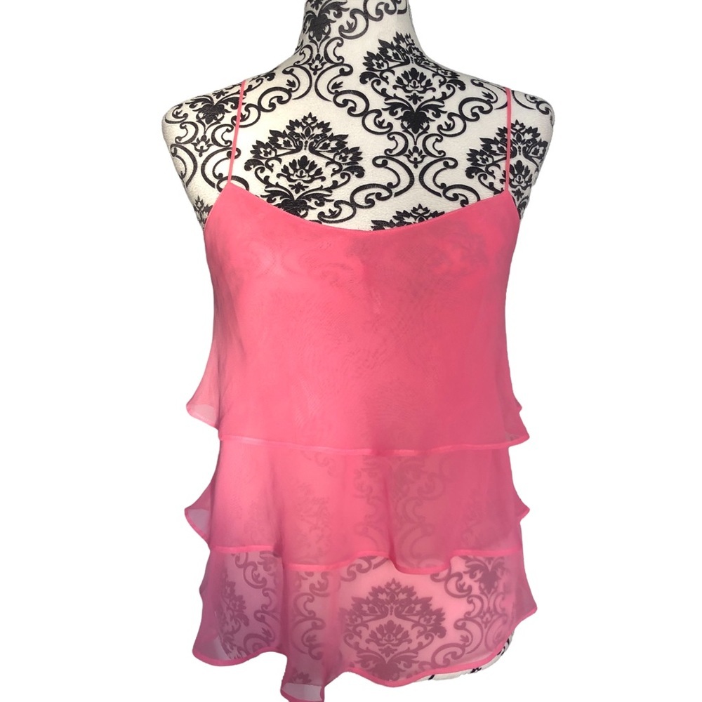 La Senza Pink Tier Sheer Lingerie Top